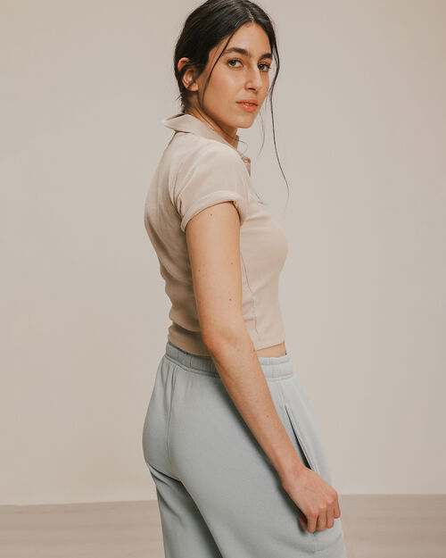Polo Cropped De Punto